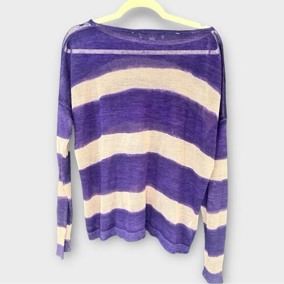 Loft - Sheer Striped Long Sleeve Top - Picture 8 of 12